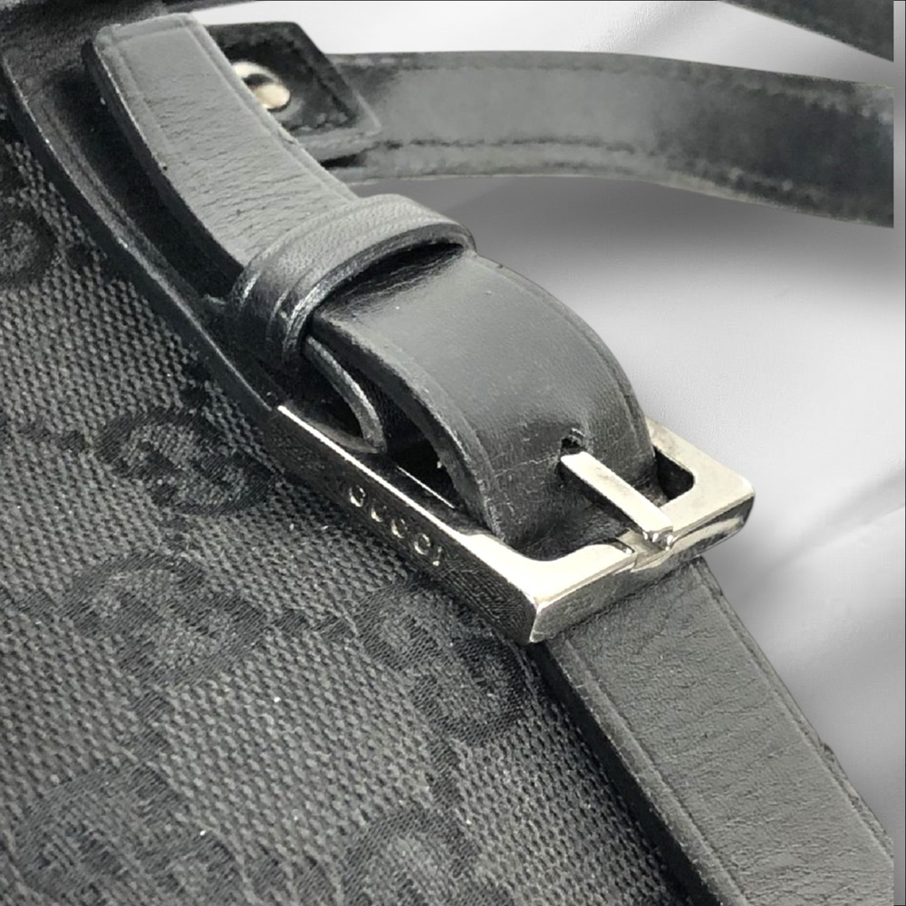 Gucci Black GG Supreme Canvas Leather Trim Large Tote - Picture 13 of 15